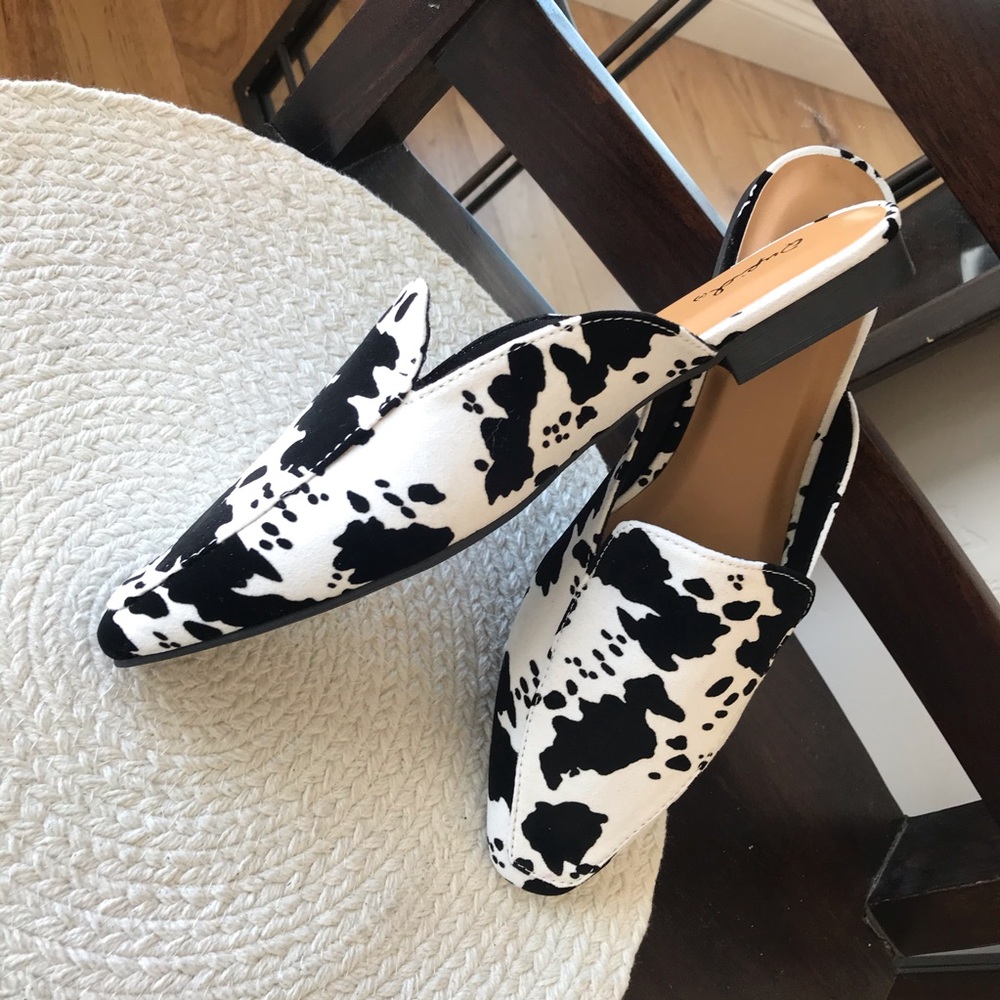 Cow Print Faux Suede Mule - Picture 4 of 15